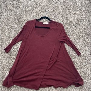 Maroon 3/4 sleeve project social t tunic